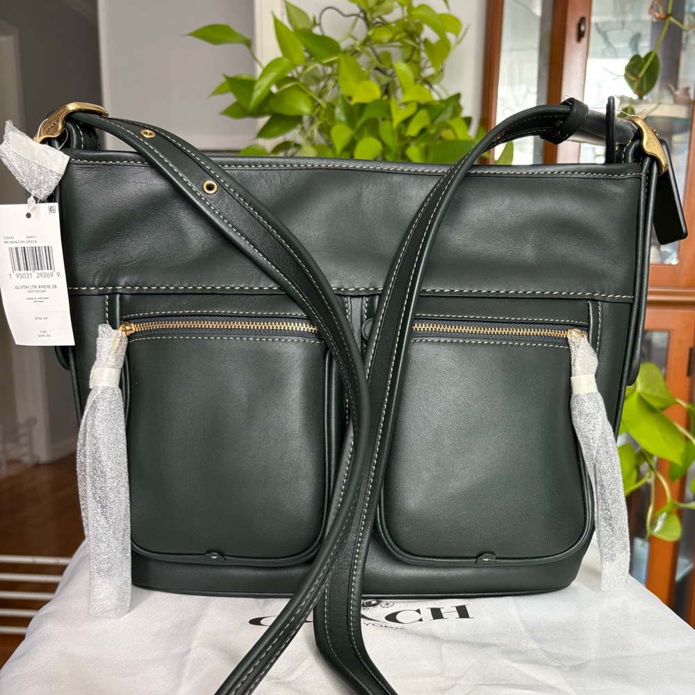 NWT Coach Andie Green Crossbody Shoulder Bag Purse Glovetanned Leather GIFTABLE